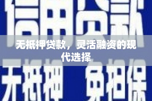 随县无抵押贷款，灵活融资的现代选择
