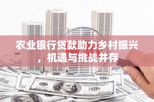 随县农业银行贷款助力乡村振兴，机遇与挑战并存